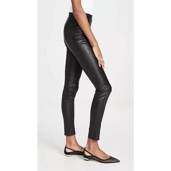 Theory Adbelle L2 Leggings Size 2 Black Leather Mid-Rise Skinny Leg NWT $995 - Picture 3 of 15